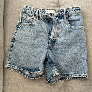 Zara Blue Jean Shorts High-Waisted Vintage Style